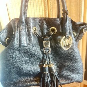 Black pebbled leather Michael Kors shoulder bag